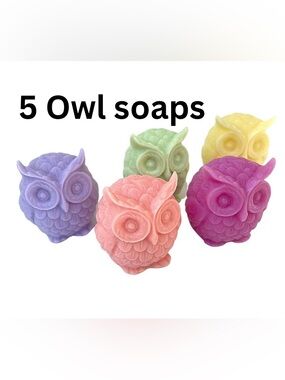 5 Adorable Soaps handmade owl shaped soap. Cute useful party favours/gifts